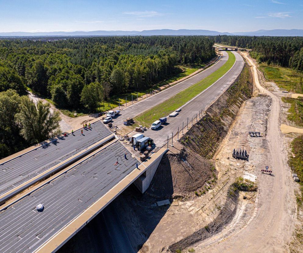 Plac budowy S1 Oświęcim - Dankowice w sierpniu 2024