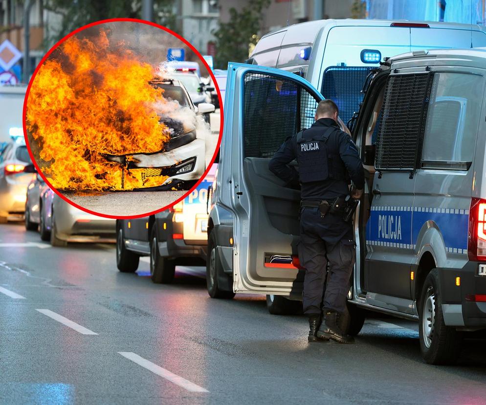 Wybuch przy komendzie policji! Kierowca zginął w płomieniach