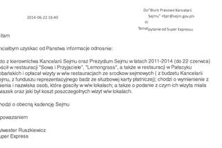 Kancelaria Sejmu pismo