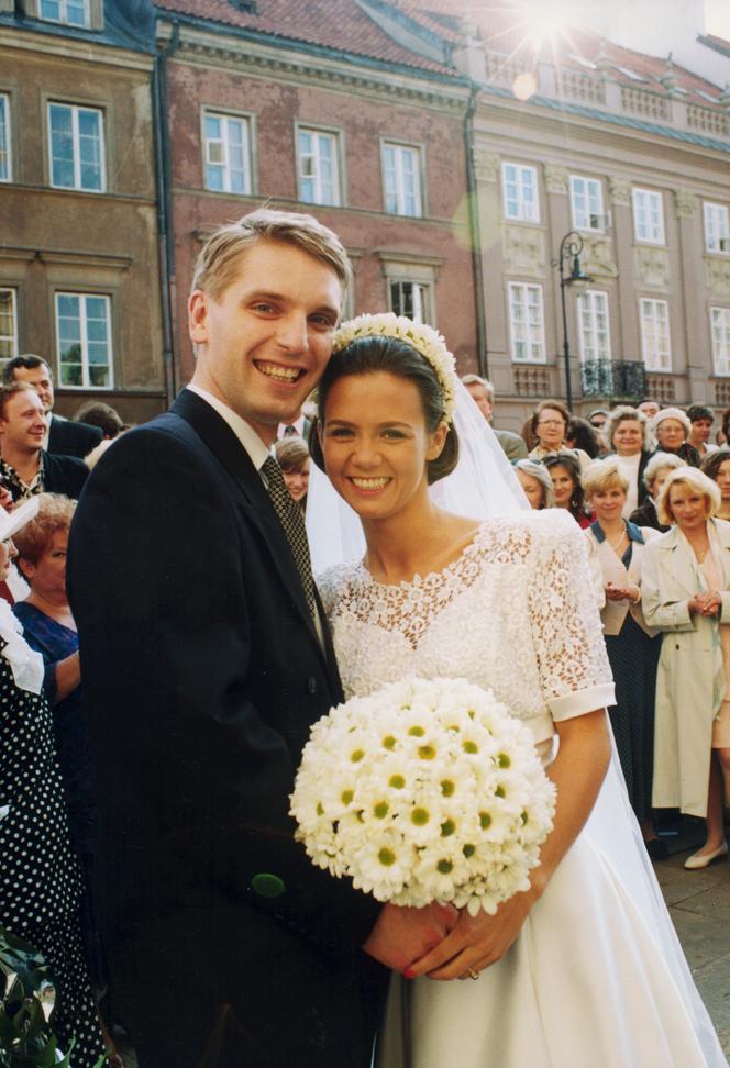 Tomasz Lis z żonami: Kingą Rusin i Hanną Lis