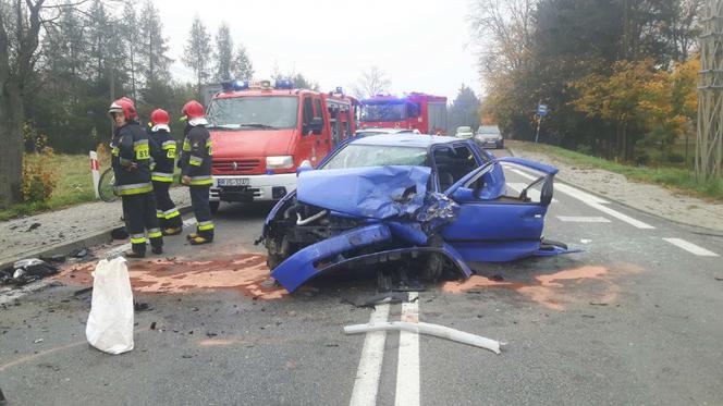 Koszmarny wypadek w Trzcinicy. Dwie osoby ranne