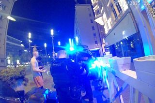 Pijany cudzoziemiec szalał na harleyu po Katowicach. Wjechał na chodnik. Miał przy sobie kastet