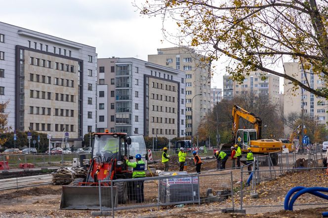 Budowa tramwaju na Stegny w Warszawie