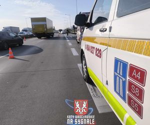 21.03.2025 - wypadek na autostradzie A4 pod Wrocławiem