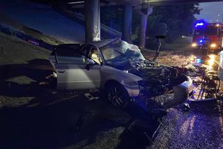 Katowice: Potworny wypadek na DK79! Samochód roztrzaskał się o filar 