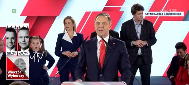 Córka Karola Nawrockiego podczas wieczoru wyborczego