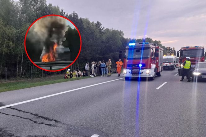 Autobus spłonął na A4. Dantejskie sceny na Opolszczyźnie