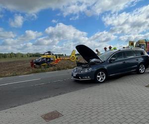 Wypadek w Adamowie. Ranną zabrał śmigłowiec LPR