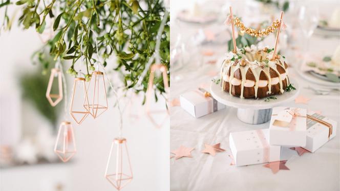 Słodkie świąteczne przyjęcie w bieli i różowym złocie – ZRÓB TO SAM