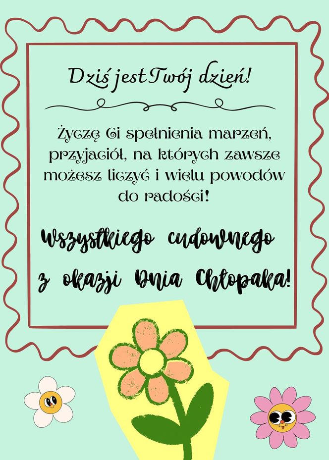Kartka z życzeniami na Dzień Chłopaka