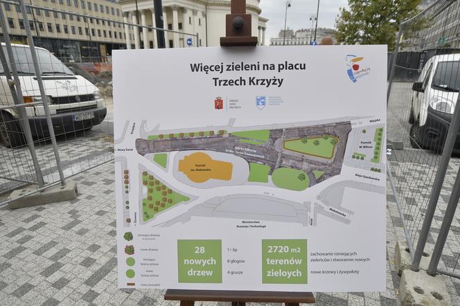 Zaasfaltują Plac Trzech Krzyży żeby go za kilka lat znów rozkopać 