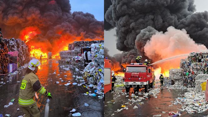 Potężny pożar tworzyw sztucznych w lubelskim 