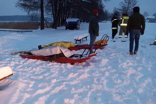 Pierkunowo: Tragedia na jeziorze Kisajno. Pod wędkarzami załamał się lód [FOTO]