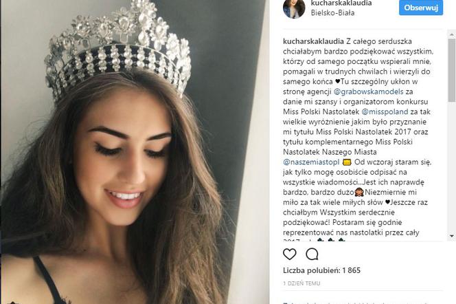 Miss Polski Nastolatek 2017, Klaudia Kucharska