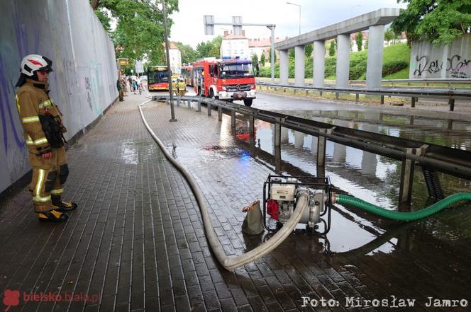 Ulica PCK w Bielsku-Białej całkowicie zalana
