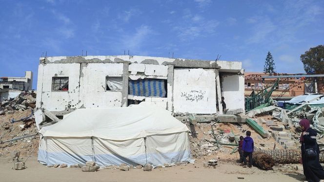 Zbombardowane budynki Gazy