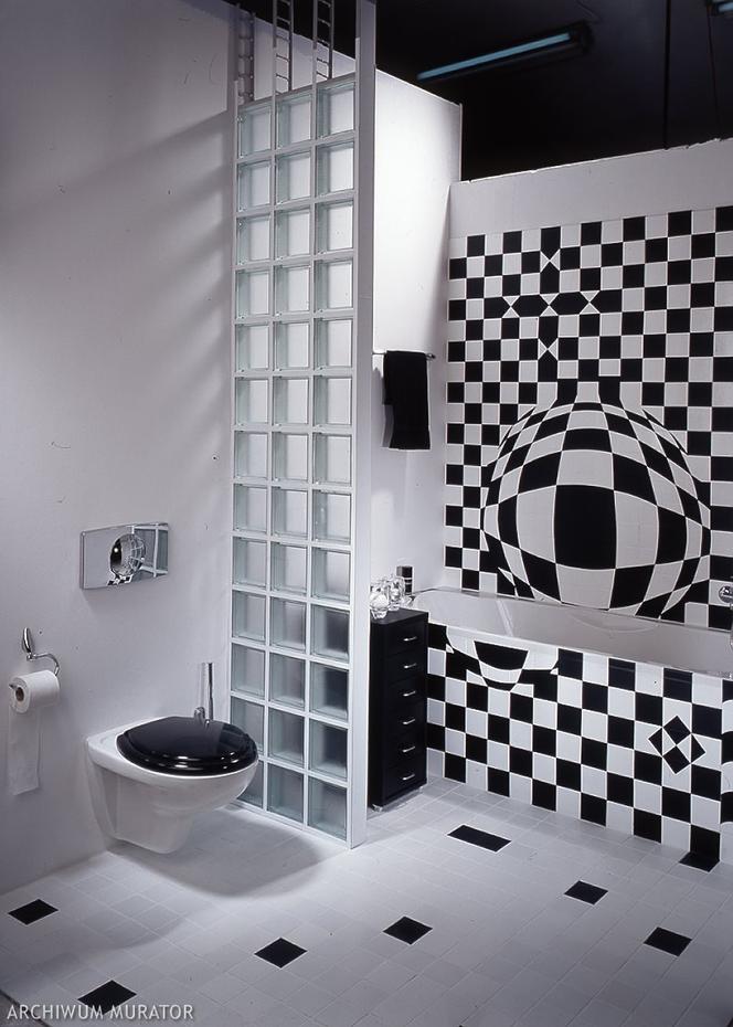 biało-czarna łazienka