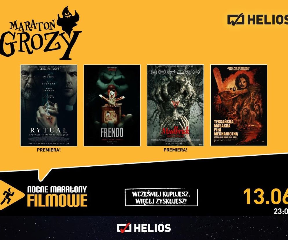 Siedlecki Helios zaprasza 13 czerwca na Nocny Maraton Filmowy z czterema horrorami!
