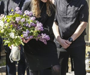 Agata Buzek na pogrzebie