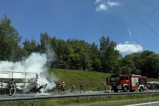 Pożar autokaru na A4