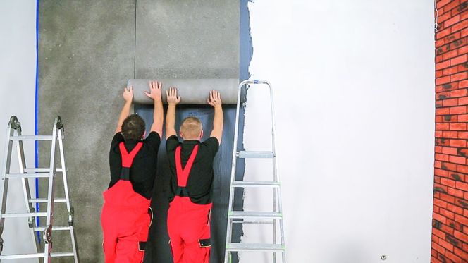 duże arkusze okładziny z elastycznego betonu