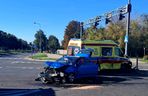 Wypadek na skrzyżowaniu ulic Limanowskiego i Maratońskiej