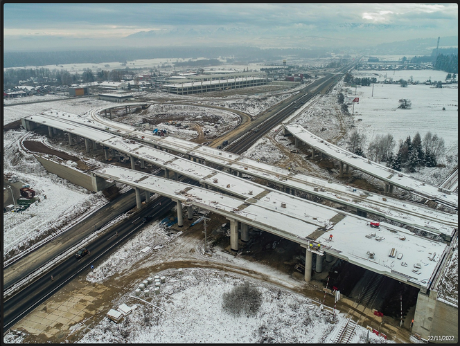 Budowa zakopianki Rdzawka - Nowy Targ  