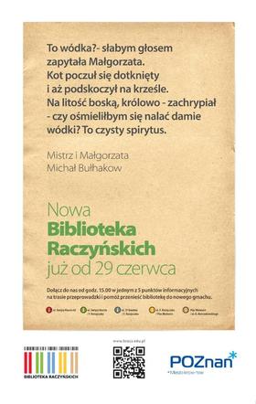 Biblioteka Raczyńskich w Poznaniu: zaproszenie na uroczyste otwarcie 29 czerwca 2013 