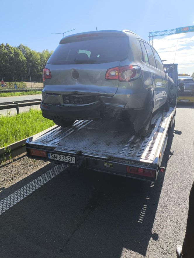 Wypadek na autostradzie A4 w Mysłowicach