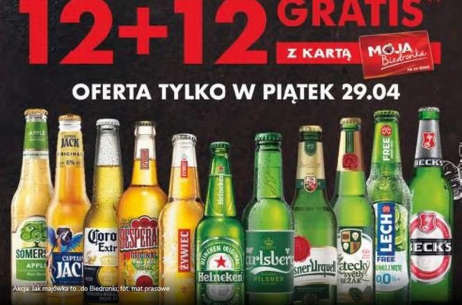 Biedronka promocja piw 12 + 12 gratis