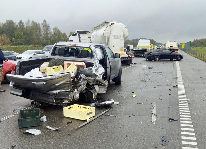 Karambol na autostradzie A1 pod Częstochową