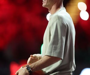 Robert Lewandowski rzucał do kosza podczas Polska - Francja