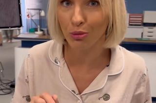 M jak miłość. Dorota (Iwona Rejzner) na planie