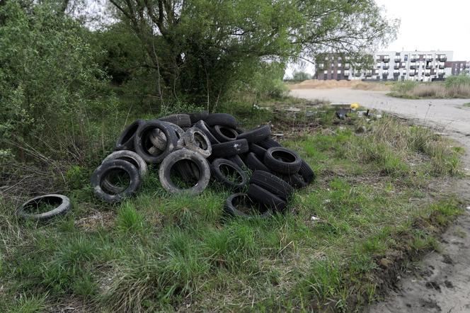 Dzikie wysypisko odpadów na ulicy Krygiera