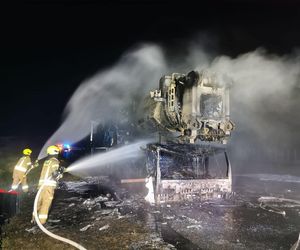 Pożar dźwigu na A1. Zdjęcia z miejsca zdarzenia 