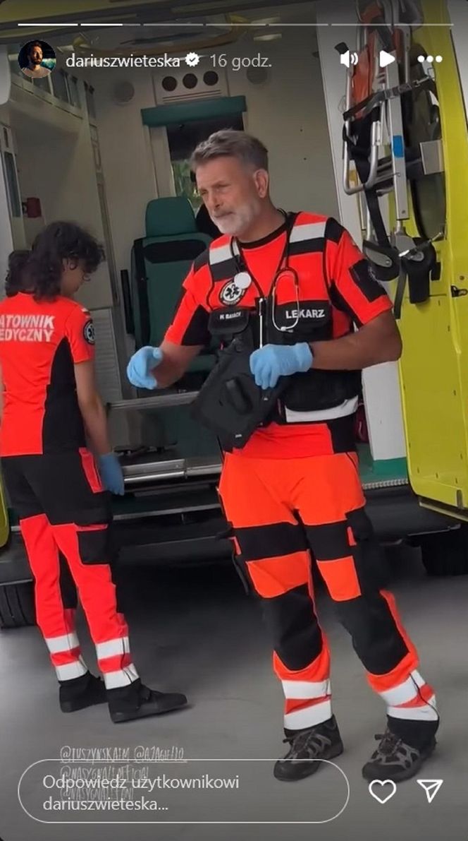 Na sygnale nowy sezon. Róża (Adrianna Jagiełło), Wiktor (Wojciech Kuliński) na planie