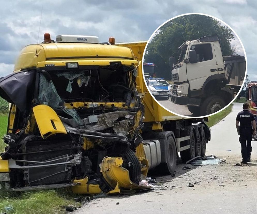 Dwie ciężarówki roztrzaskały się na drodze. Kierowca Scanii nie miał szans