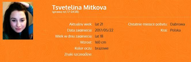 Zaginiona Tsvetelina Mitkova
