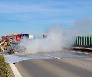 Pożar samochodu pod Jaworem 