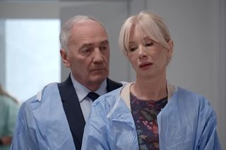 Pierwsza miłość odc. 3975. Ewa (Ewa Gawryluk), Karol Weksler (Karol Strasburger)