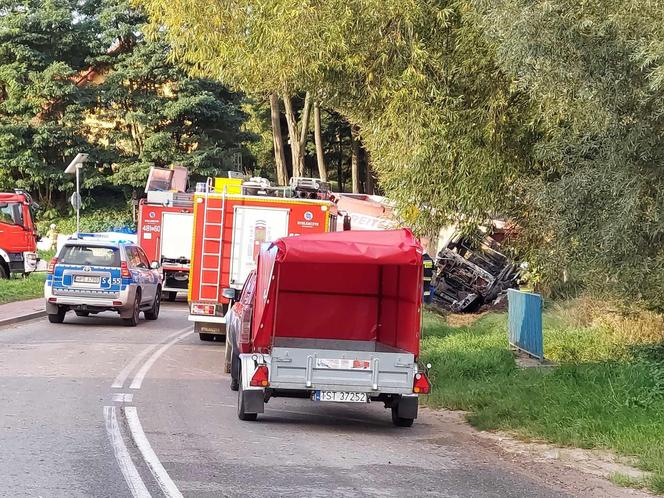 Pożar ciężarówki w Chybicach