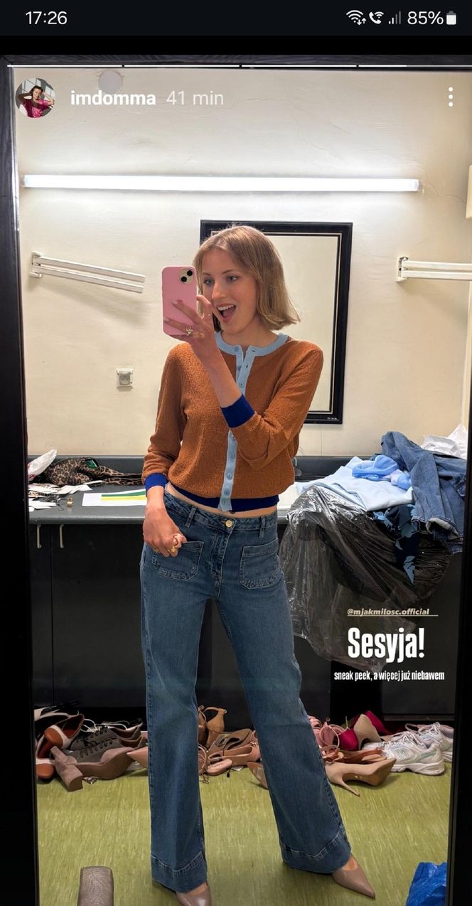 M jak miłość. Natalka (Dominika Suchecka) na planie