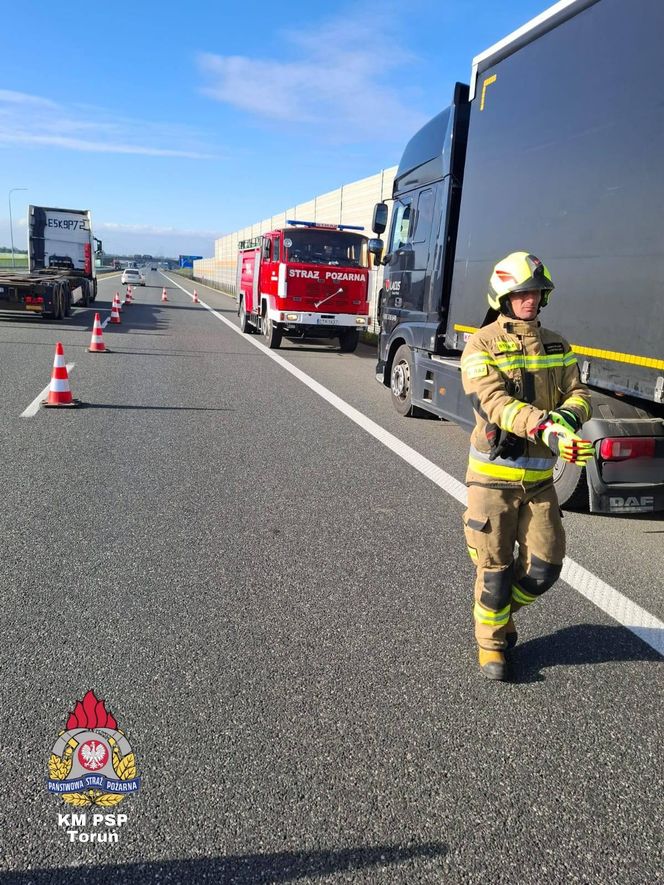 Wypadek na A1. Samochód wjechał w tył ciężarówki