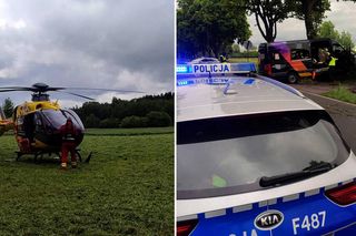 Bus uderzył w drzewo, sześć osób rannych. Lądował śmigłowiec Lotniczego Pogotowia Ratunkowego