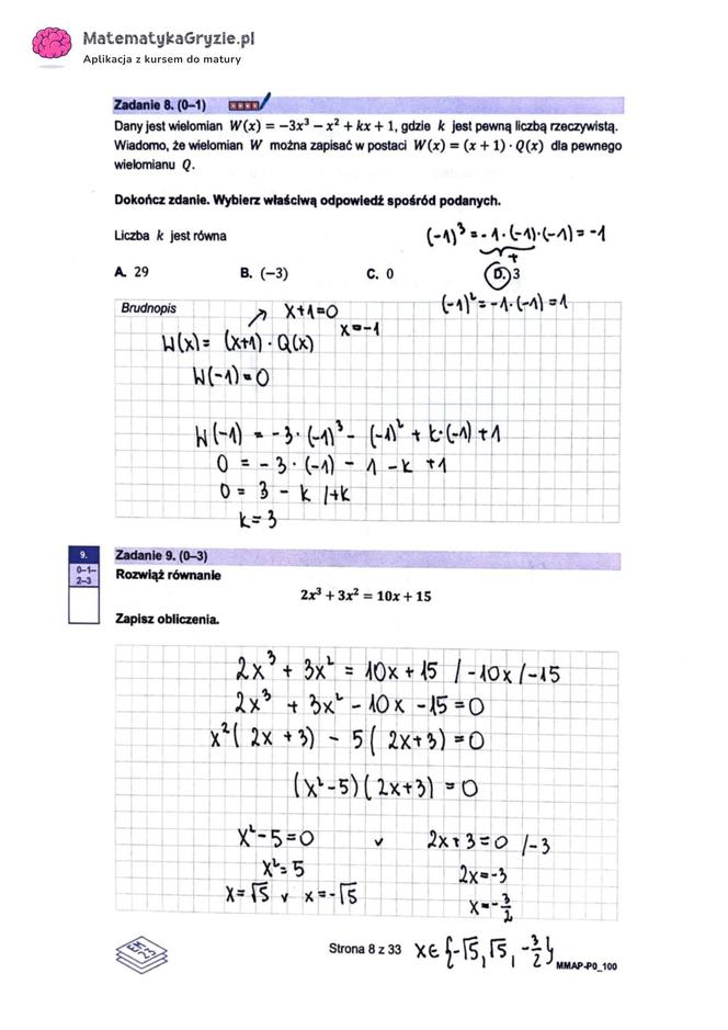 Matura próbna 2023 - odpowiedzi z matematyki