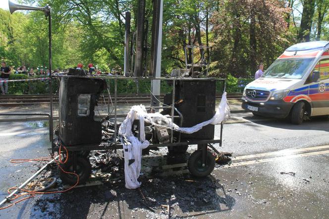 Pożar na Juwenaliach. Wybuchła butla ze sprężonym powietrzem. Są ranni [ZDJĘCIA]
