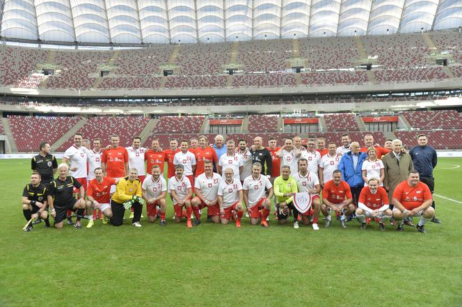 Premier Morawiecki na specjalnym meczu. Stadion Narodowy im. Kazimierza Górskiego