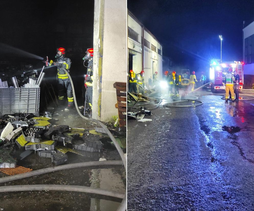 Pożar w Olsztynie. Akcja 40 strażaków w magazynie przy ul. Metalowej.