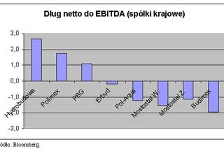 Dług netto do EBITDA (spółki krajowe)