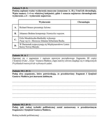 Arkusz CKE. Matura HISTORIA MUZYKI 2020